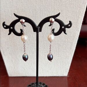 14k Gold and Genuine Pearl Drop Earrings #305